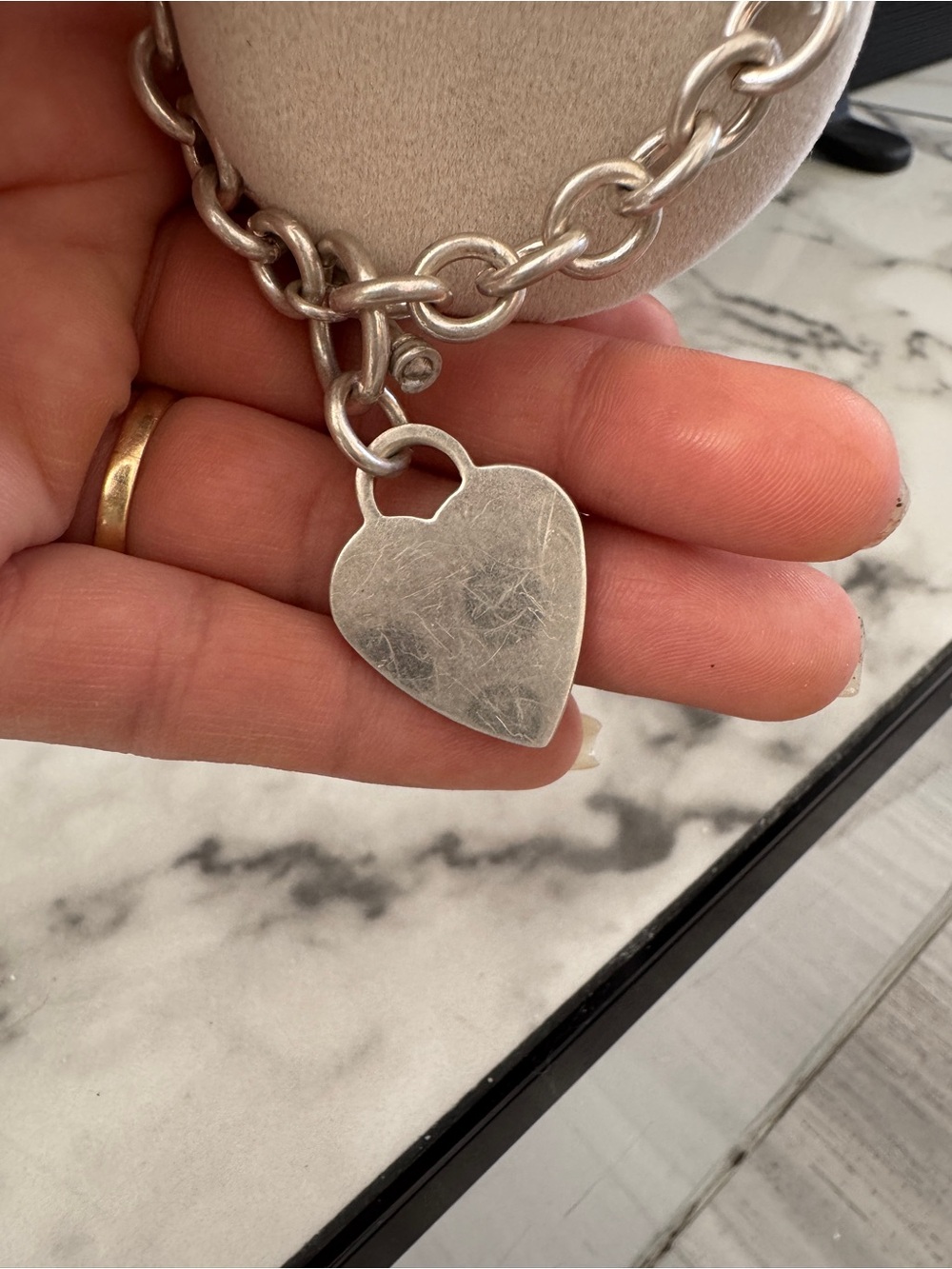 925 Silver Heart Toggle Necklace and Bracelet Set - Polished Silver Chain - Picture 4 of 12